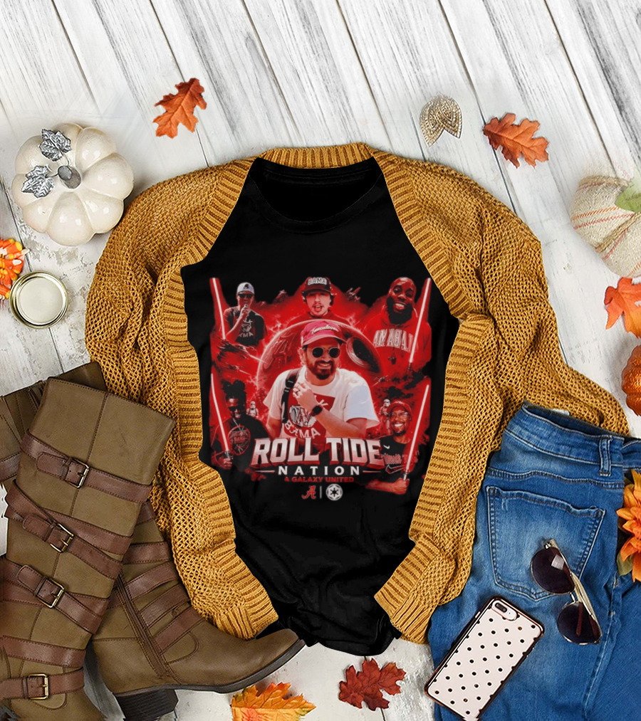 Roll Tide Nation Galaxy United Alabama Crimson Tide Bama Fandom T-Shirt
