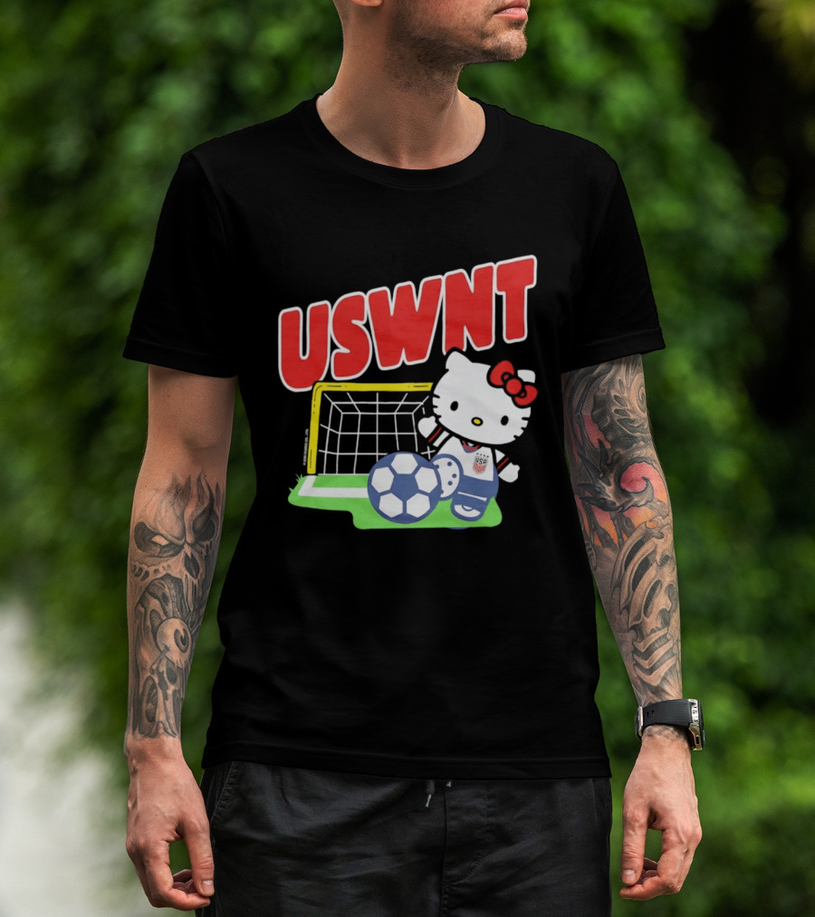 USWNT Hello Kitty Soccer Goal Collaboration USA Soccer Team T-Shirt