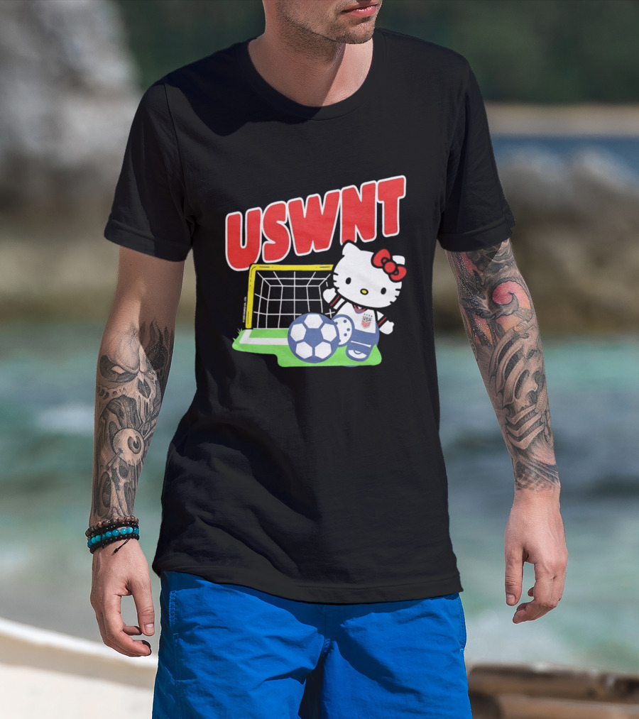 USWNT Hello Kitty Soccer Goal Collaboration USA Soccer Team T-Shirt
