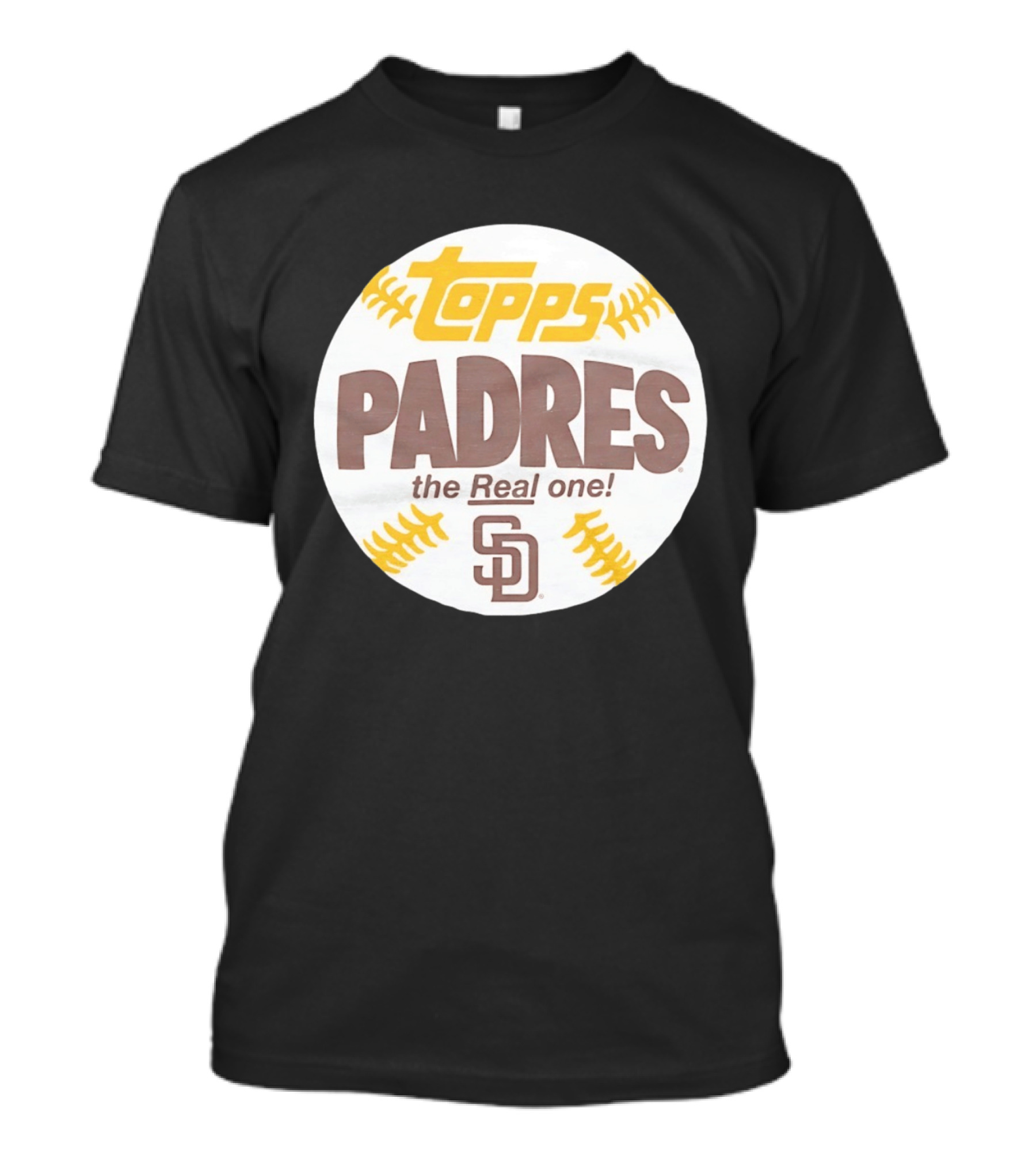 Topps Padres The Real One SD Logo Baseball Shape T-Shirt