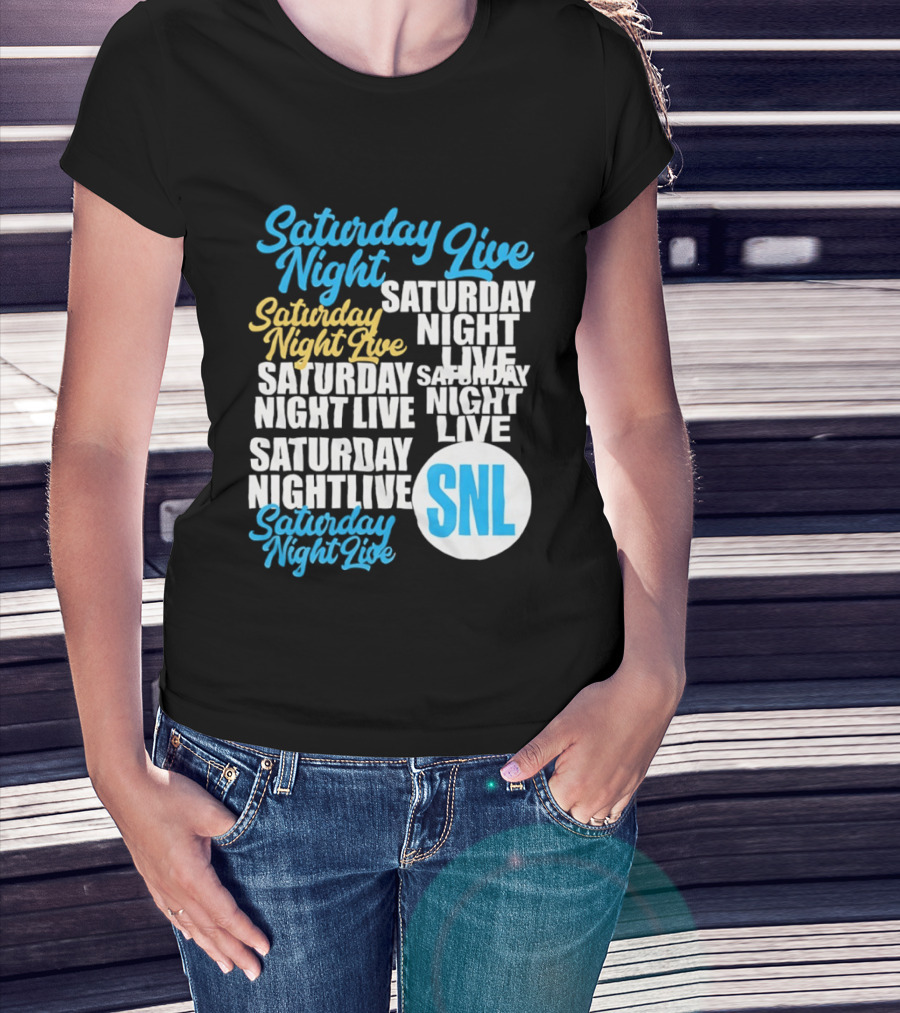 Saturday Night Live SNL Repeat Text Collage T-Shirt