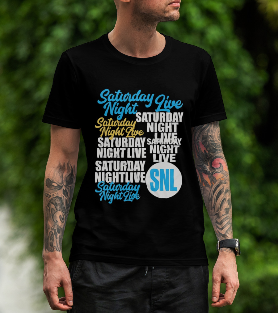 Saturday Night Live SNL Repeat Text Collage T-Shirt