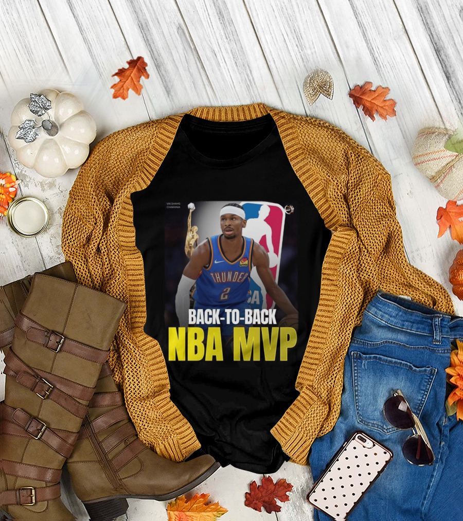 BACK TO BACK NBA MVP 2026 Shai Gilgeous Alexander Thunder via Shams Charania T-Shirt