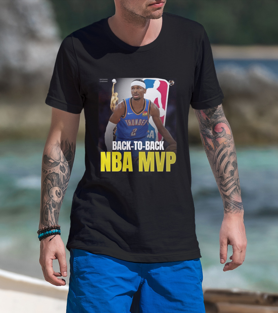 BACK TO BACK NBA MVP 2026 Shai Gilgeous Alexander Thunder Via Shams Charania T-Shirt
