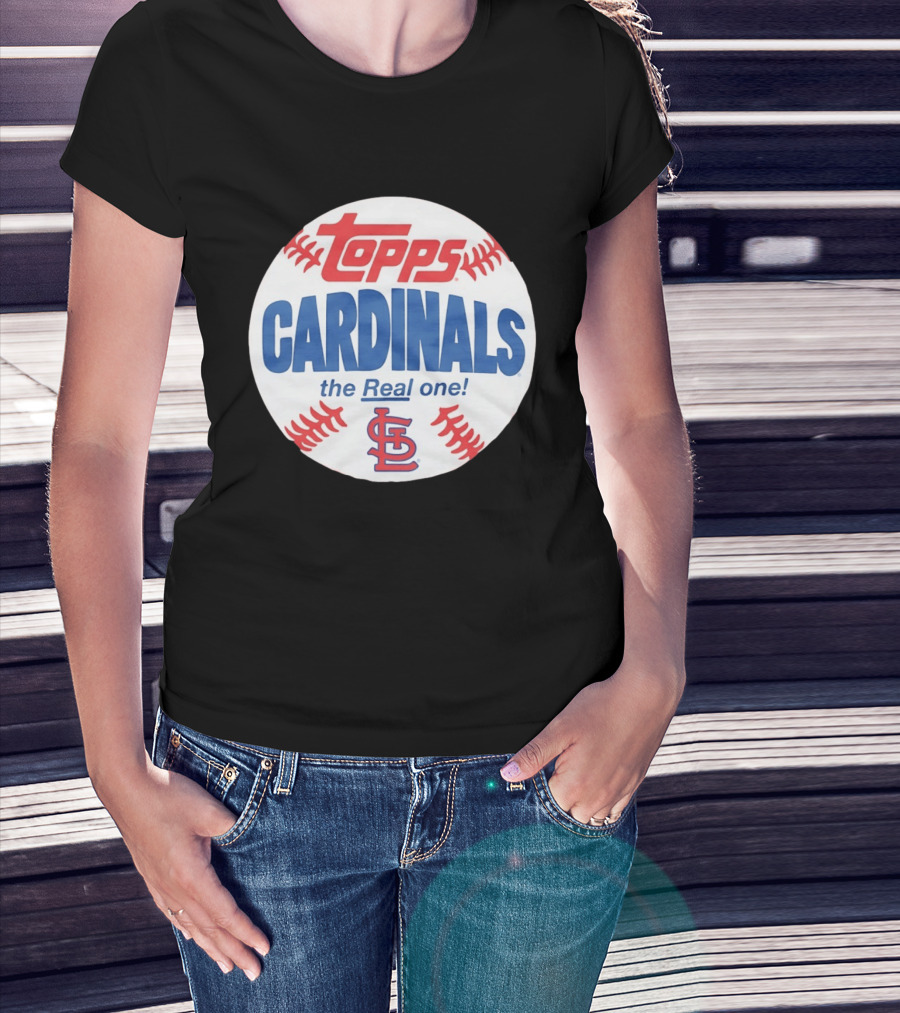 Topps Cardinals The Real One MLB Baseball Shape St. Louis T-Shirt
