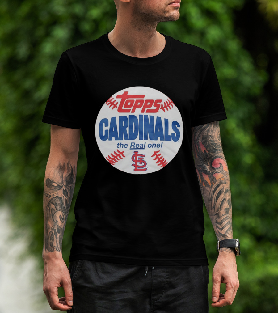 Topps Cardinals The Real One MLB Baseball Shape St. Louis T-Shirt