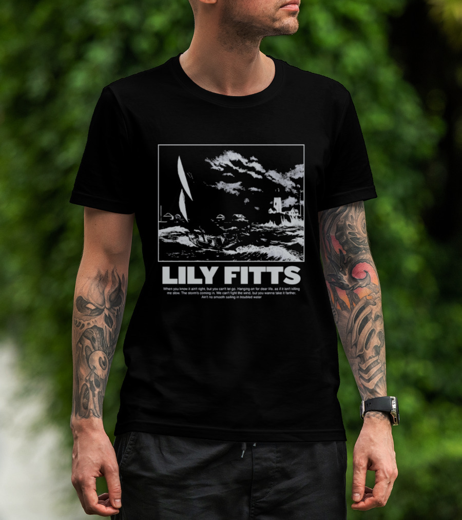 Lily Fitts Troubled Water Sailing And Lighthouse T-Shirt