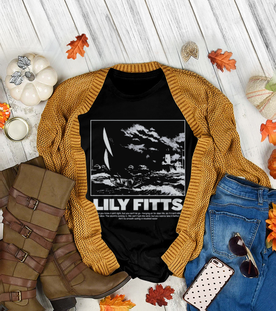Lily Fitts Troubled Water Sailing And Lighthouse T-Shirt