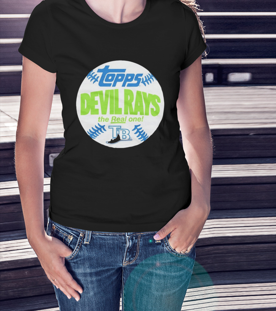 Tampa Bay Devil Rays Topps The Real One TB Vintage Baseball T-Shirt
