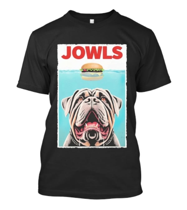 Jowls Mastiff Burger Floating Above Water T-Shirt