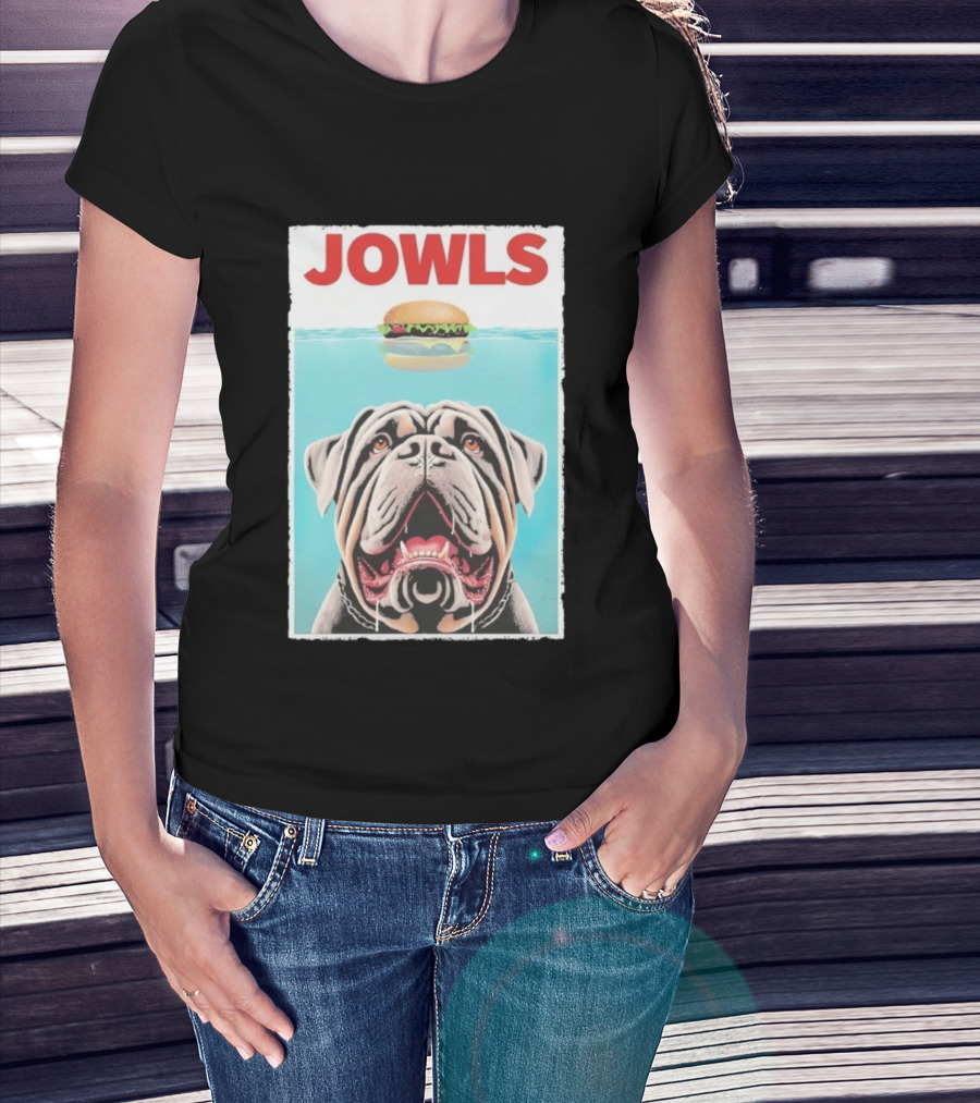 Jowls Mastiff Burger Floating Above Water T-Shirt