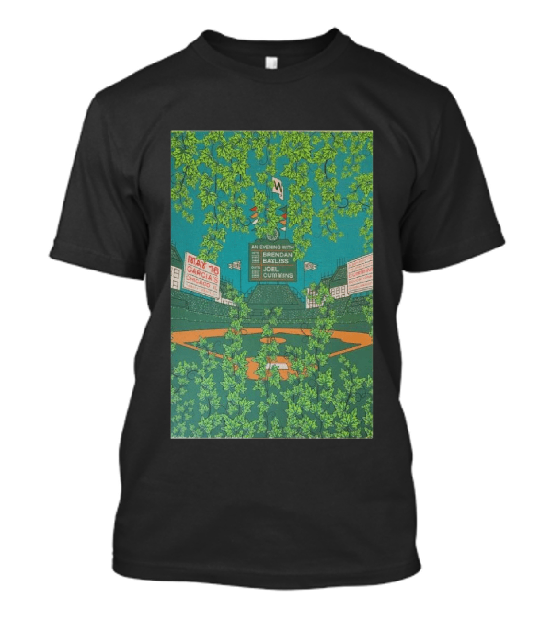 Umphrey's McGee An Evening With Brendan Bayliss Joel Cummins Garcia's Chicago IL May 16 Baseball Field T-Shirt
