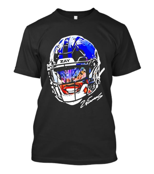 Zay Flowers Baltimore Ravens Big Face Helmet T-Shirt