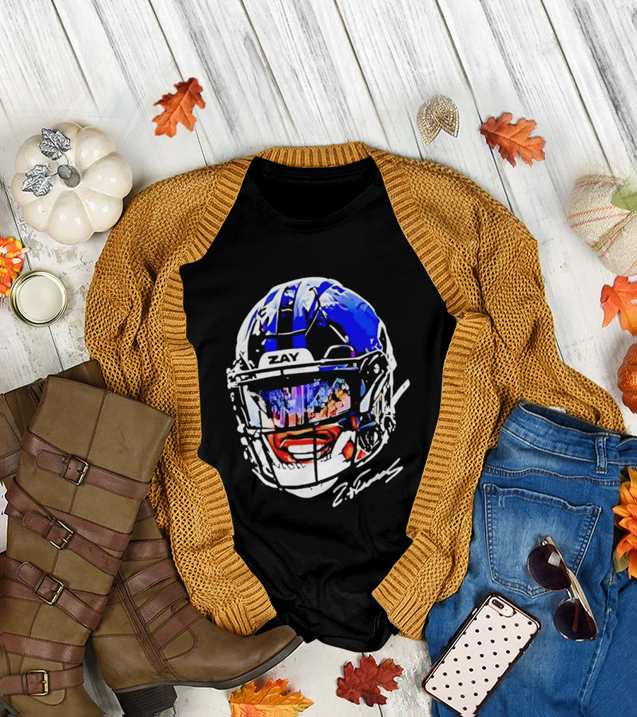 Zay Flowers Baltimore Ravens Big Face Helmet T-Shirt
