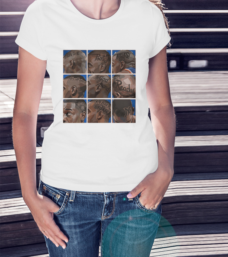 Baseline Cuts Knicks Players Hair Art 2026 Quotes And Logos T-Shirt