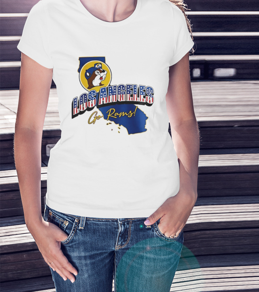 Los Angeles Rams Buc Ee's California Map Go Rams T-Shirt