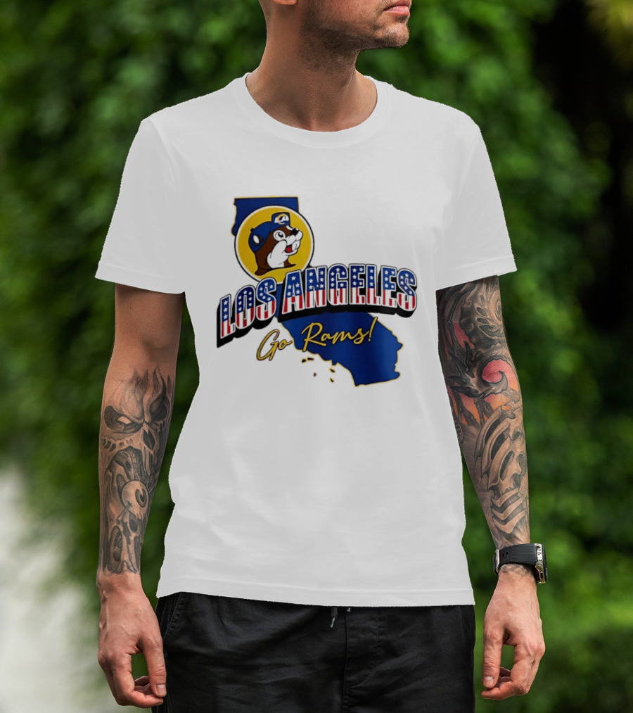 Los Angeles Rams Buc Ee's California Map Go Rams T-Shirt