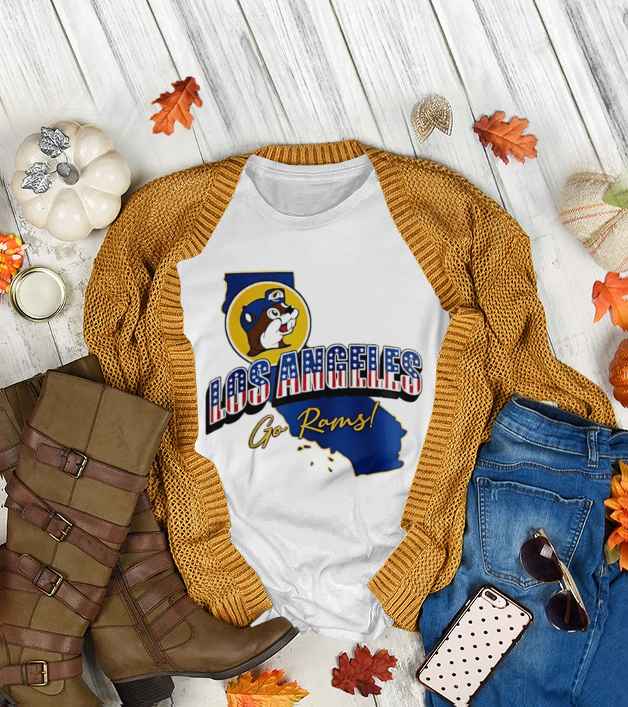 Los Angeles Rams Buc ee's California Map Go Rams T-Shirt