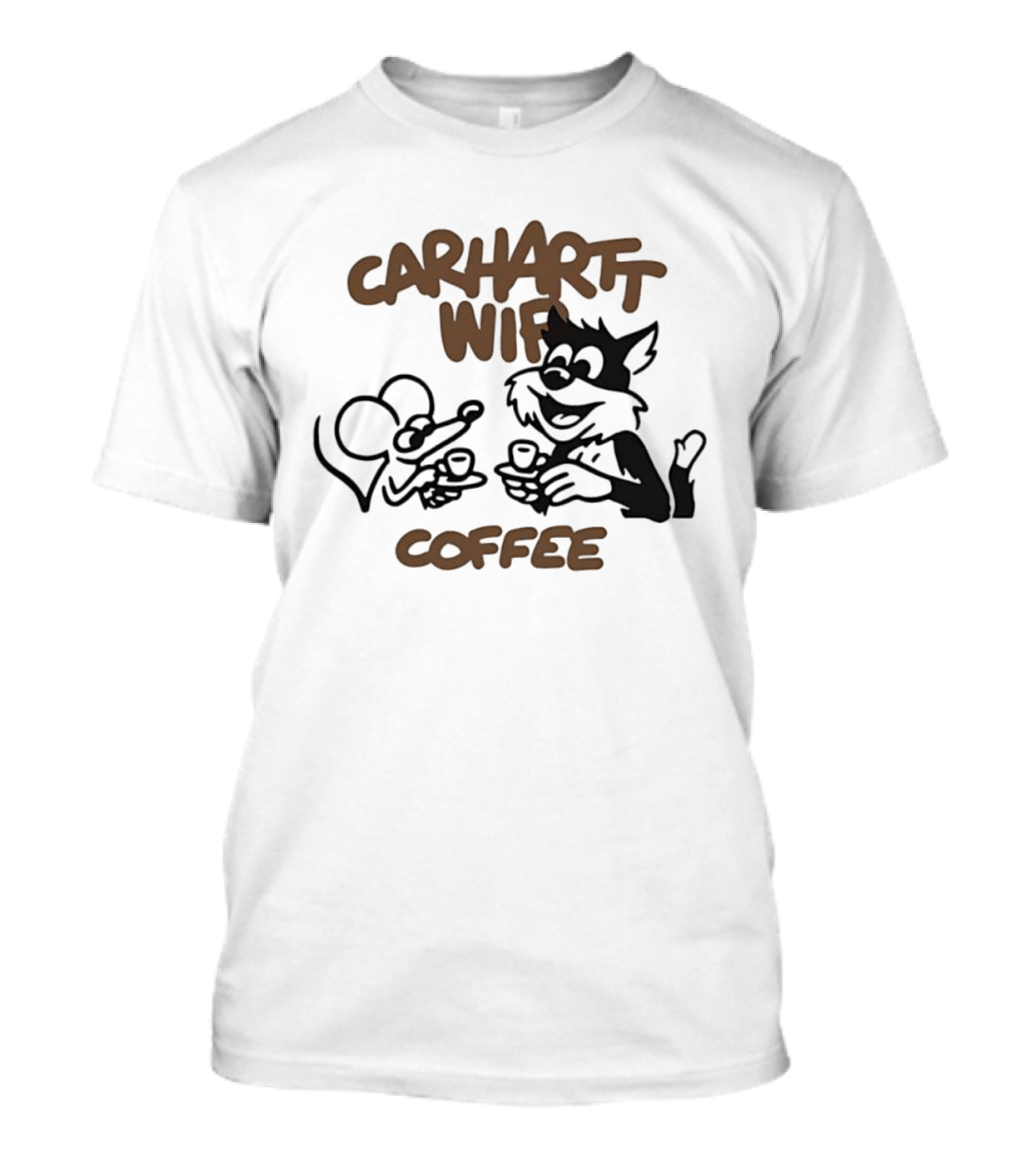 Carhartt Wifi Coffee Mouse Cat Drinking Coffee T-Shirt