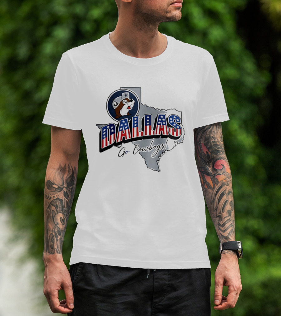 Dallas Cowboys Buc Ee's Patriotic Texas Map Go Cowboys T-Shirt