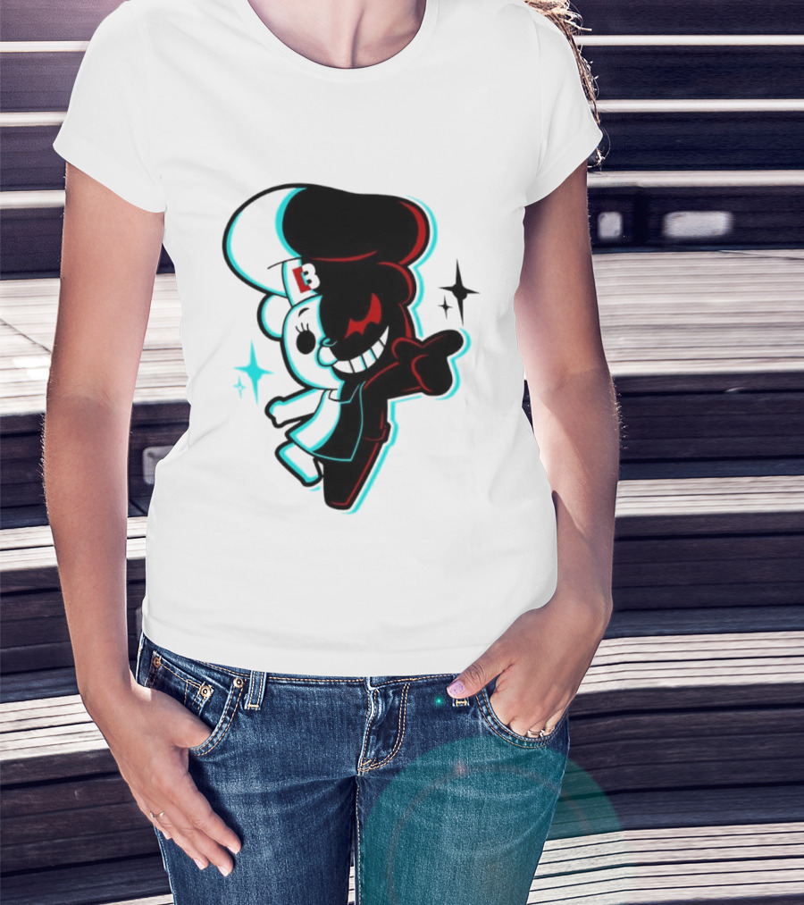 Danganronpa Monokuma Funkin B Symbol Neon T-Shirt