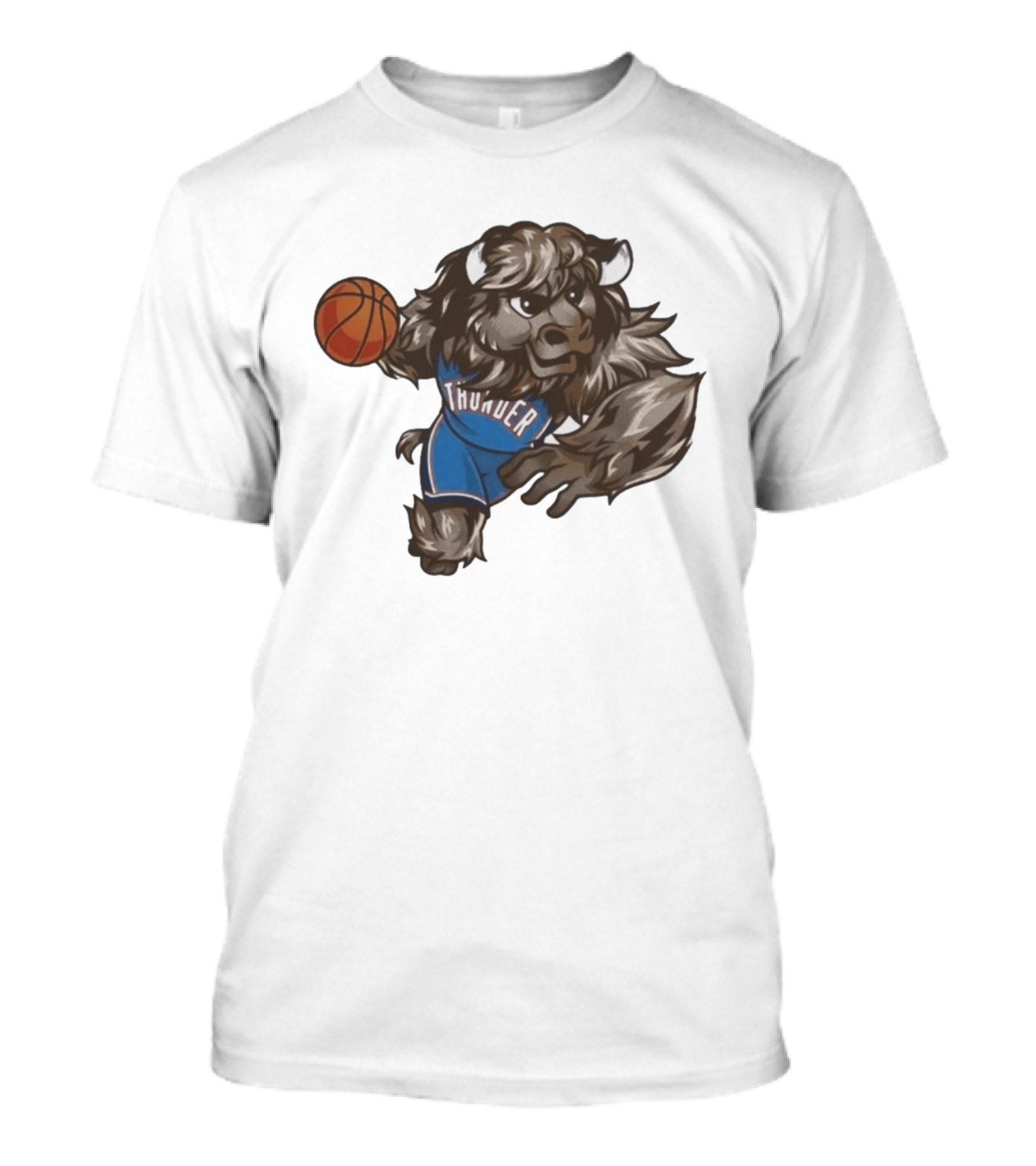 Oklahoma City Thunder Rumble The Bison Basketball Mascot Fun T-Shirt