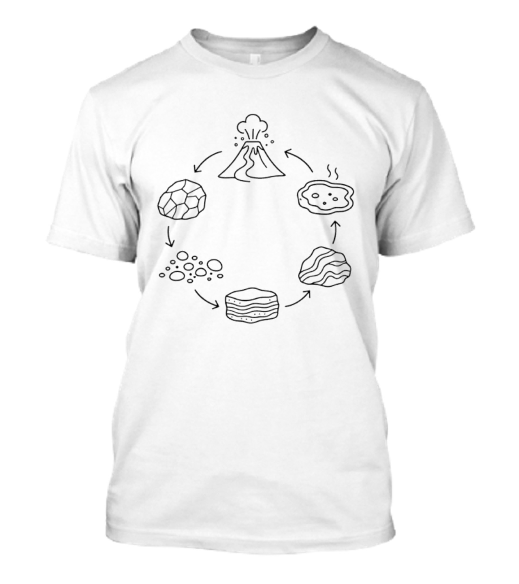 Rock Cycle Diagram Volcano And Earth Science Geology T-Shirt