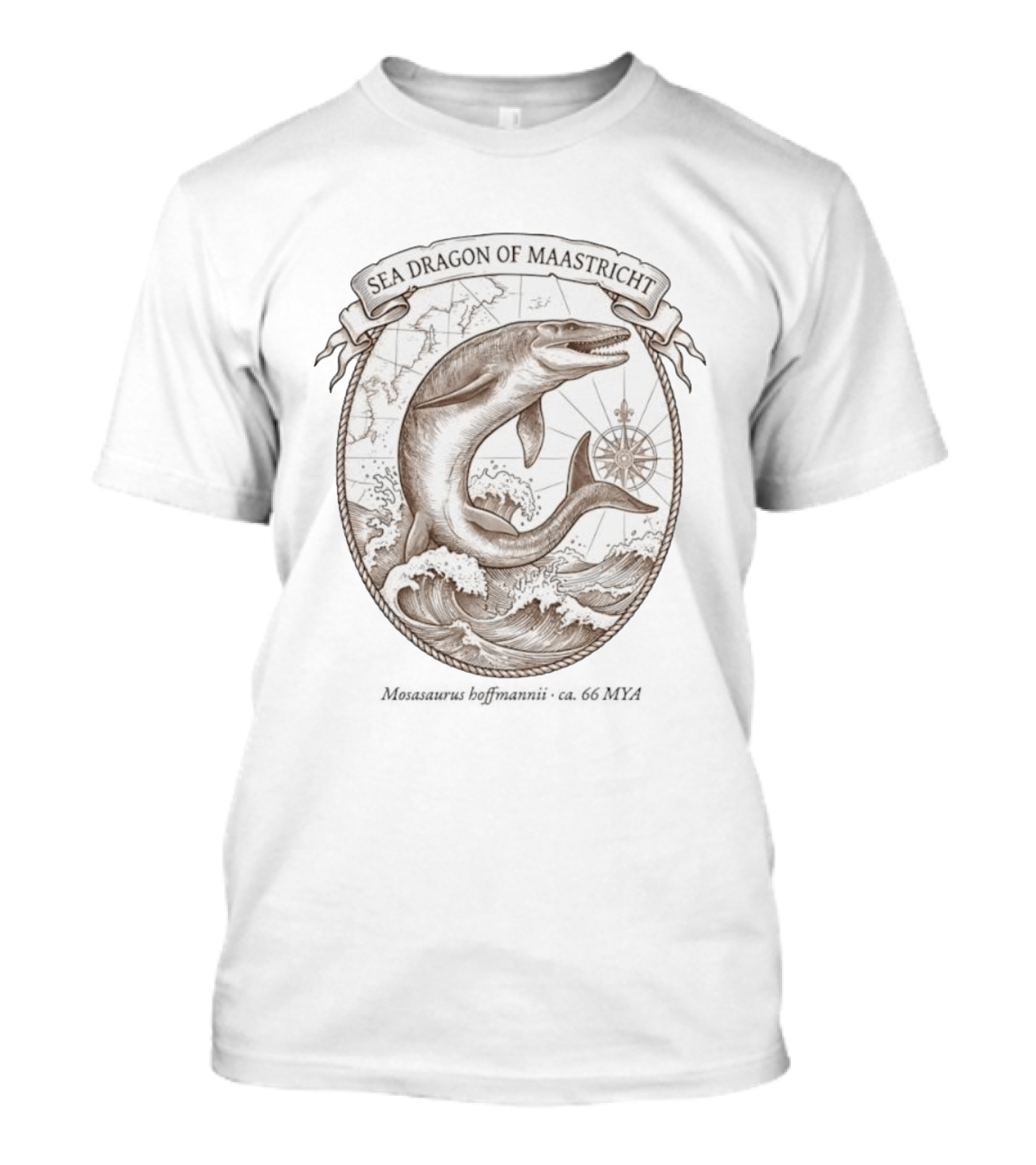 Sea Dragon Of Maastricht Mosasaurus Hoffmannii Prehistoric Marine Navigator T-Shirt