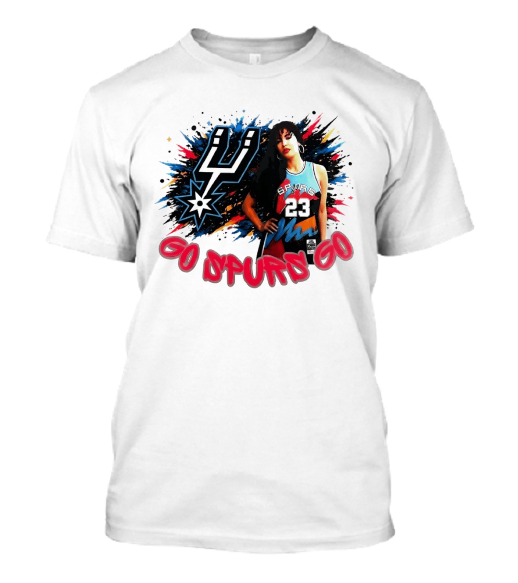 Go Spurs Go San Antonio Spurs Basketball Color Splash Game Day 2026 23 T-Shirt