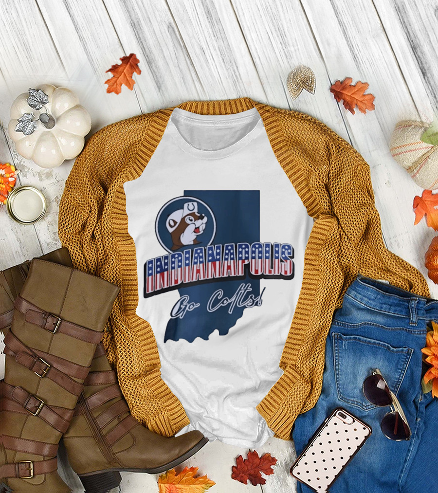 Indianapolis Colts Buc ee's Patriotic Indiana Map Go Colts T-Shirt