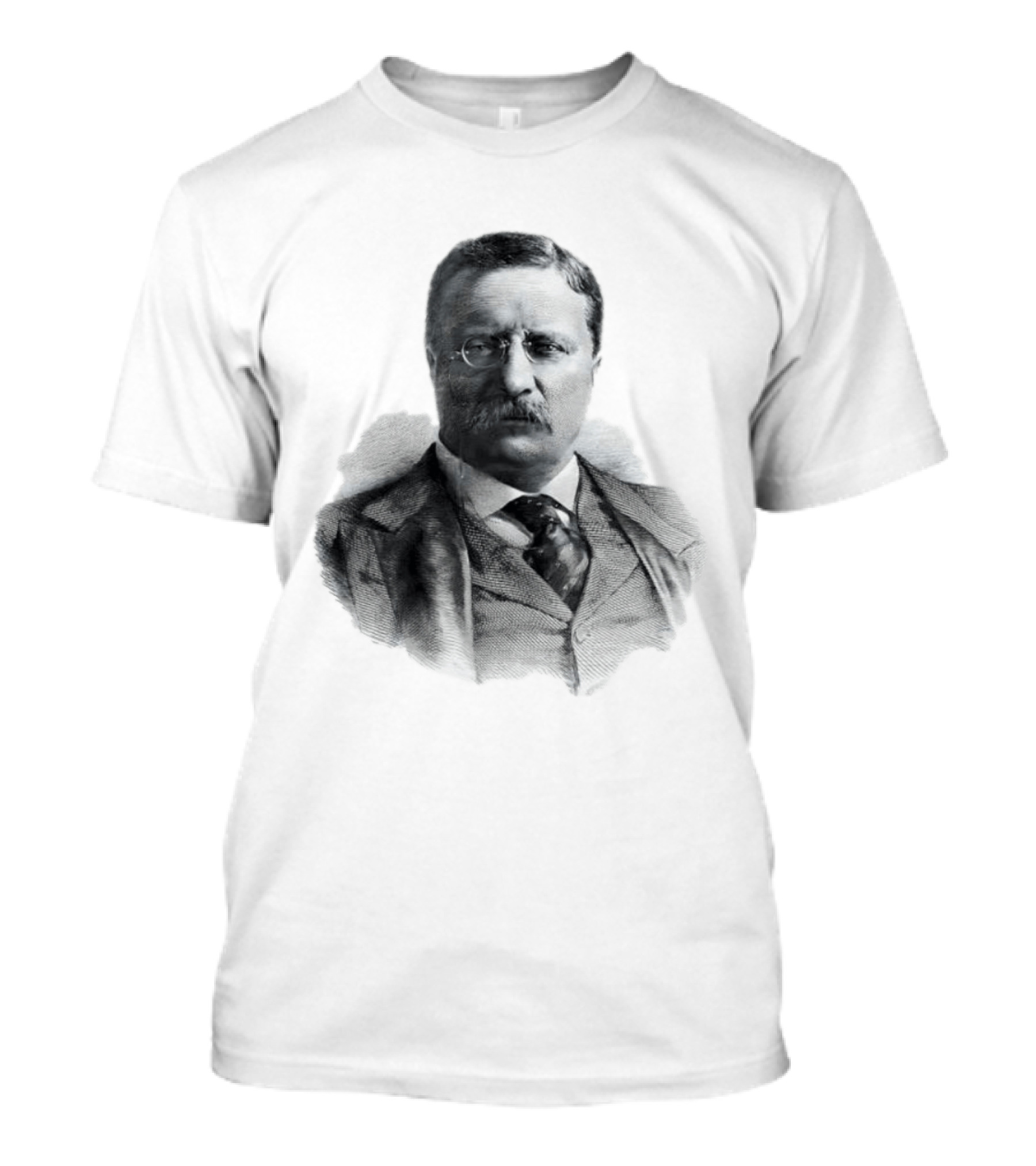 Theodore Roosevelt Engraving President USA Iconic Historical Figure T-Shirt