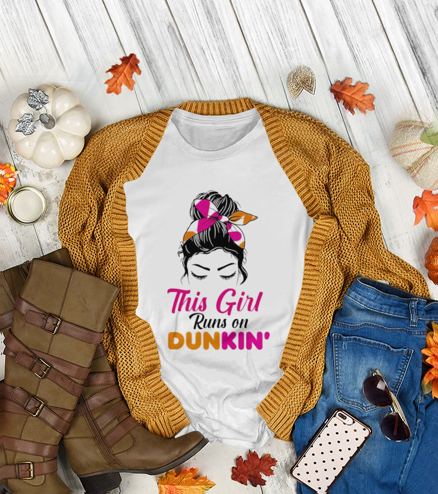 This Girl Runs on Dunkin' Coffee Headband T-Shirt