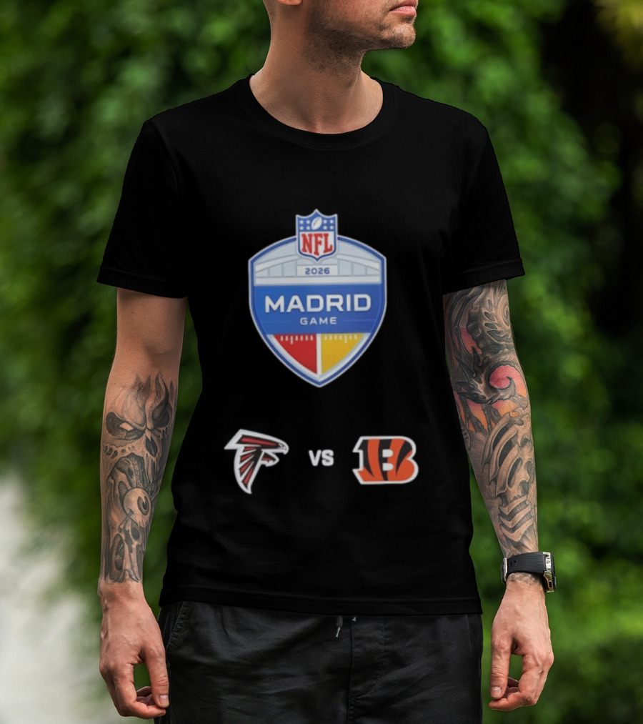 Atlanta Falcons Vs Cincinnati Bengals NFL 2026 Madrid Game Matchup T-Shirt