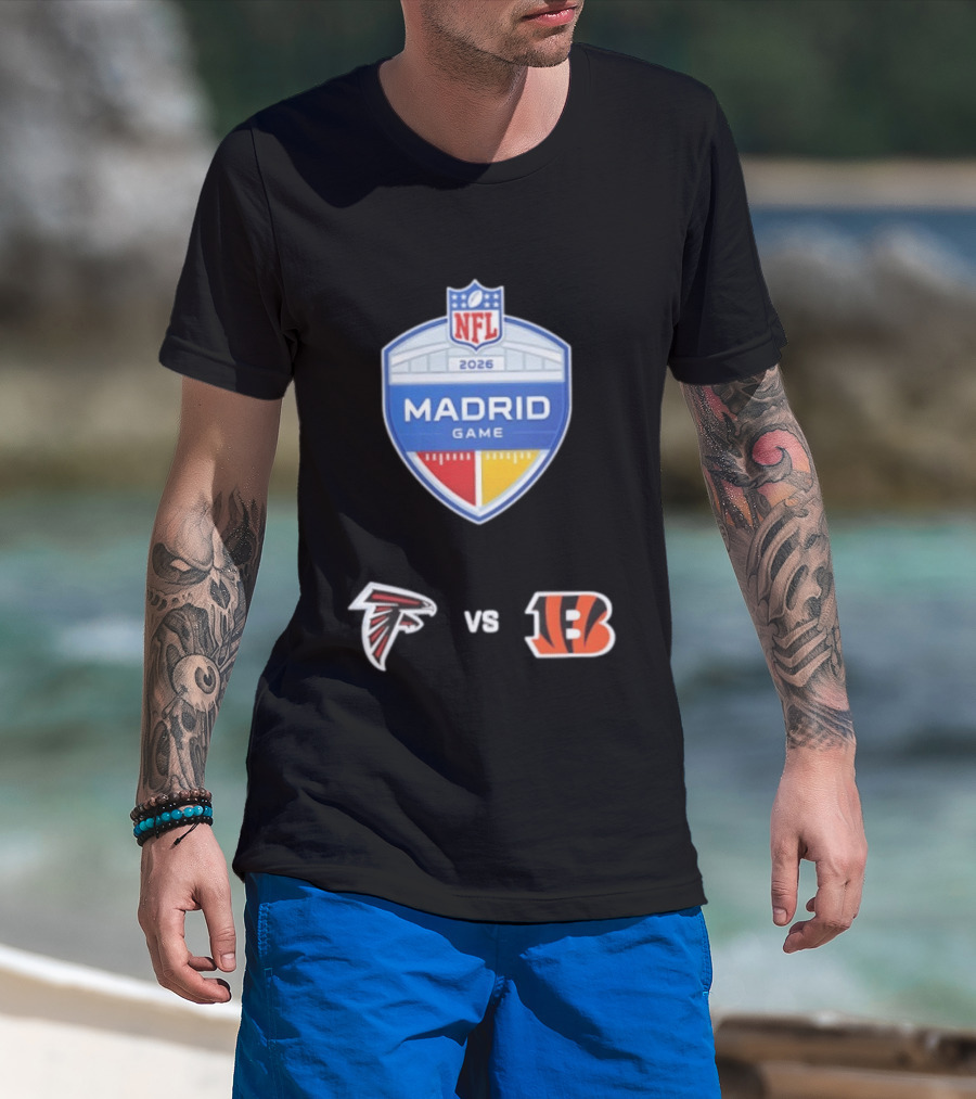 Atlanta Falcons Vs Cincinnati Bengals NFL 2026 Madrid Game Matchup T-Shirt