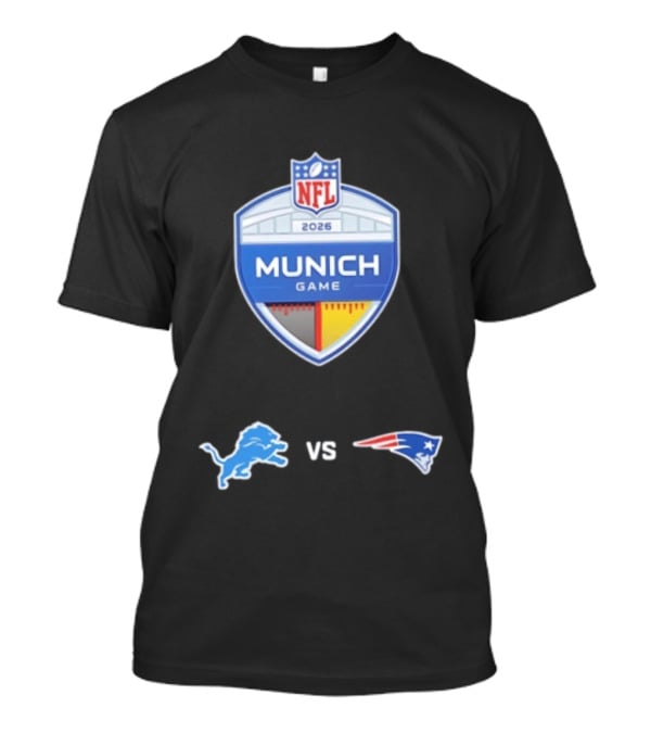 Detroit Lions Vs New England Patriots NFL 2026 Munich Game Matchup T-Shirt