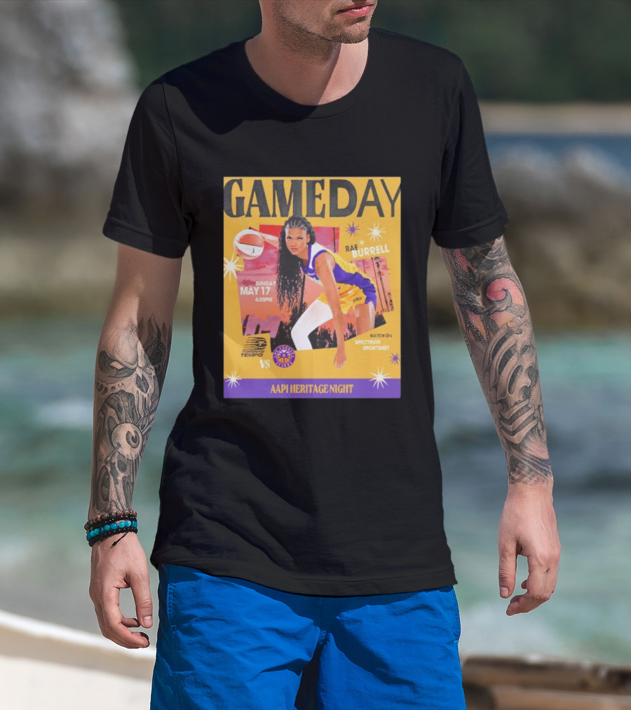 Gameday Rae Burrell Los Angeles Sparks Vs Toronto Tempo AAPI Heritage Night May 17 4:00PM Spectrum SportsNet T-Shirt