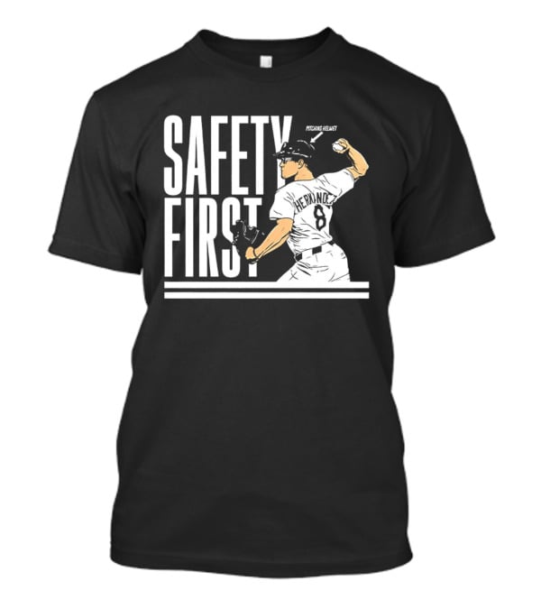 Kike Hernandez Safety First Number 8 Dodgers Baseball T-Shirt