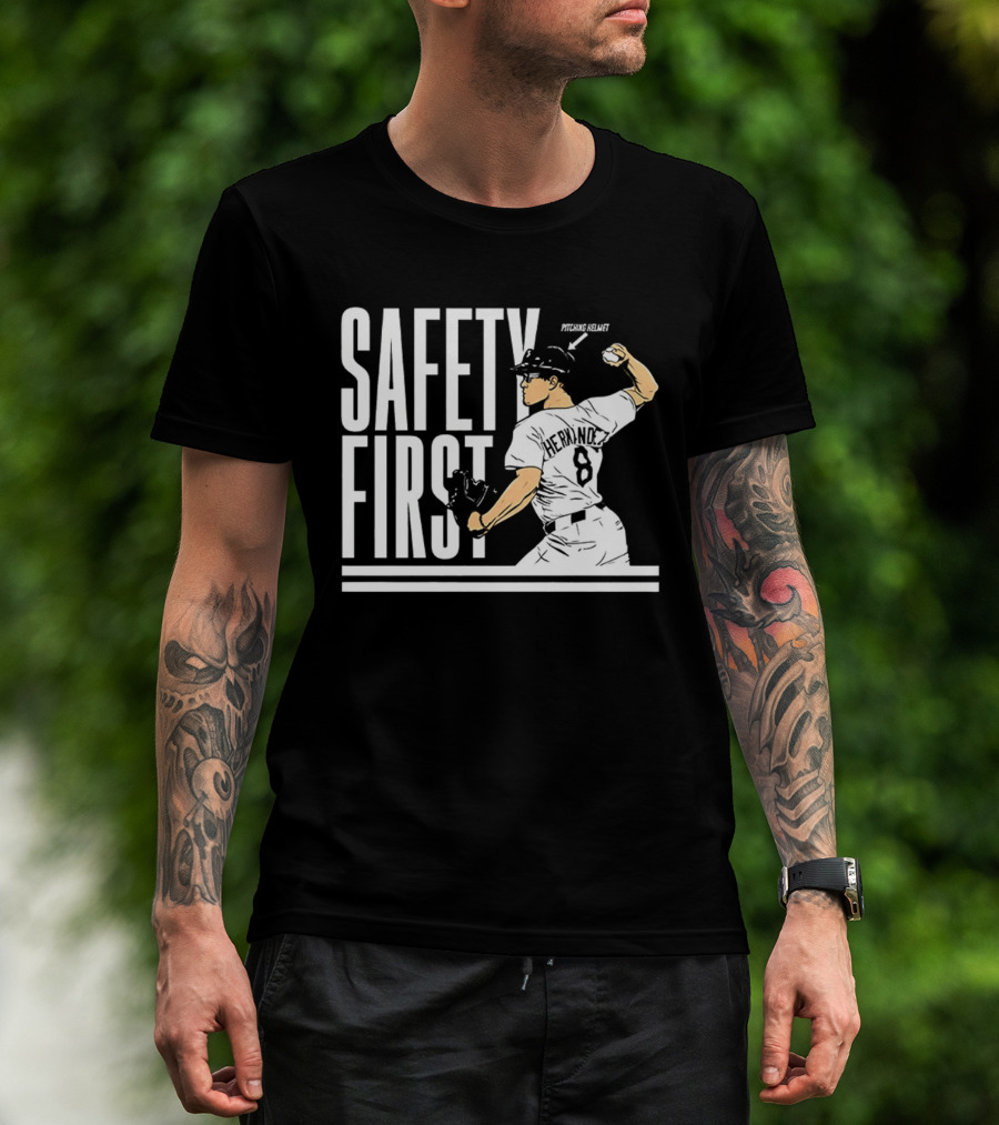 Kike Hernandez Safety First Number 8 Dodgers Baseball T-Shirt