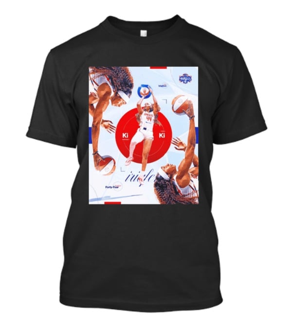 Washington Mystics Player Kiki Iriafen Number Forty Four Basketball Action Montage T-Shirt