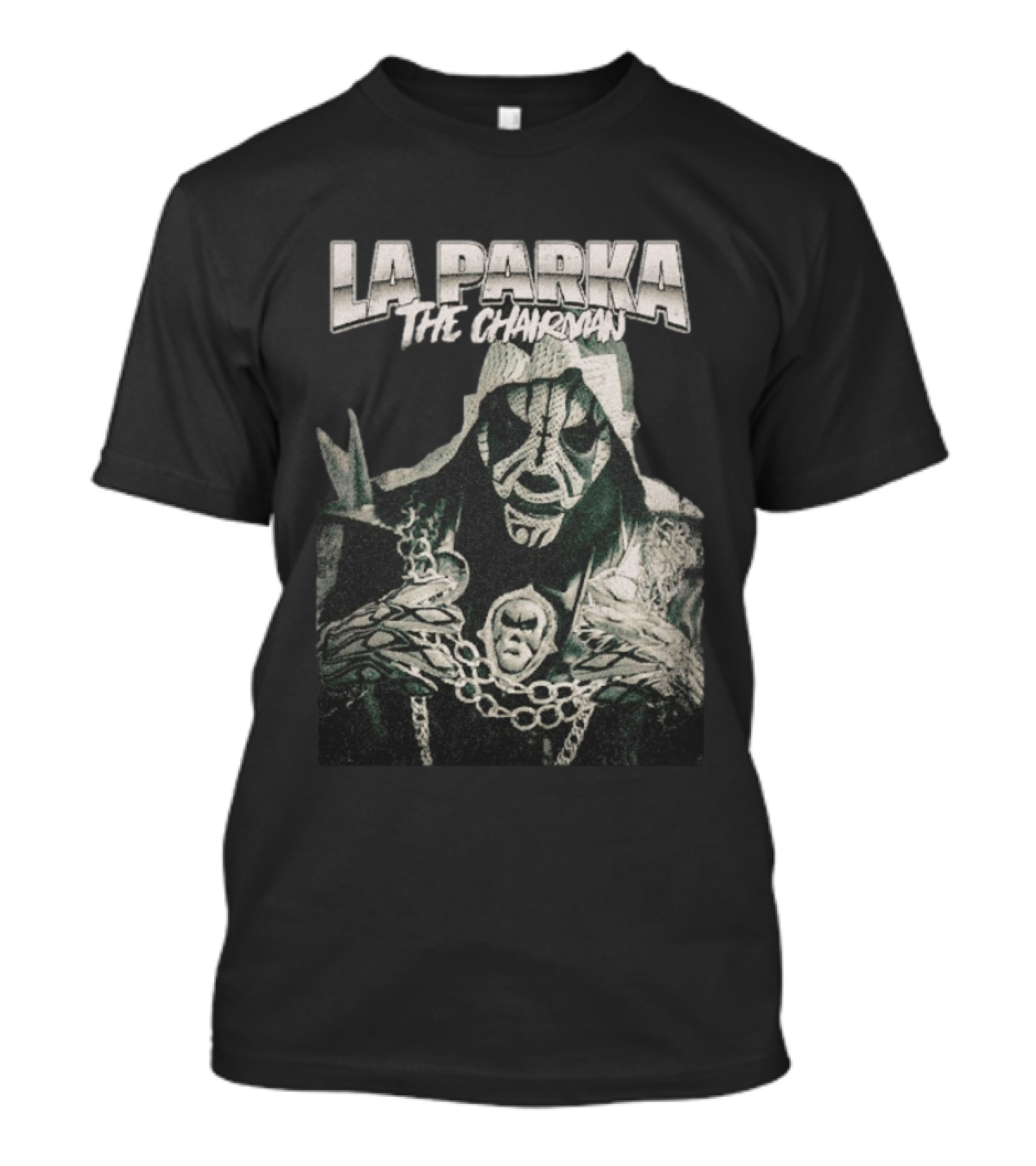 La Parka The Chairman Mexican Wrestler Iconic Mask And Chains T-Shirt