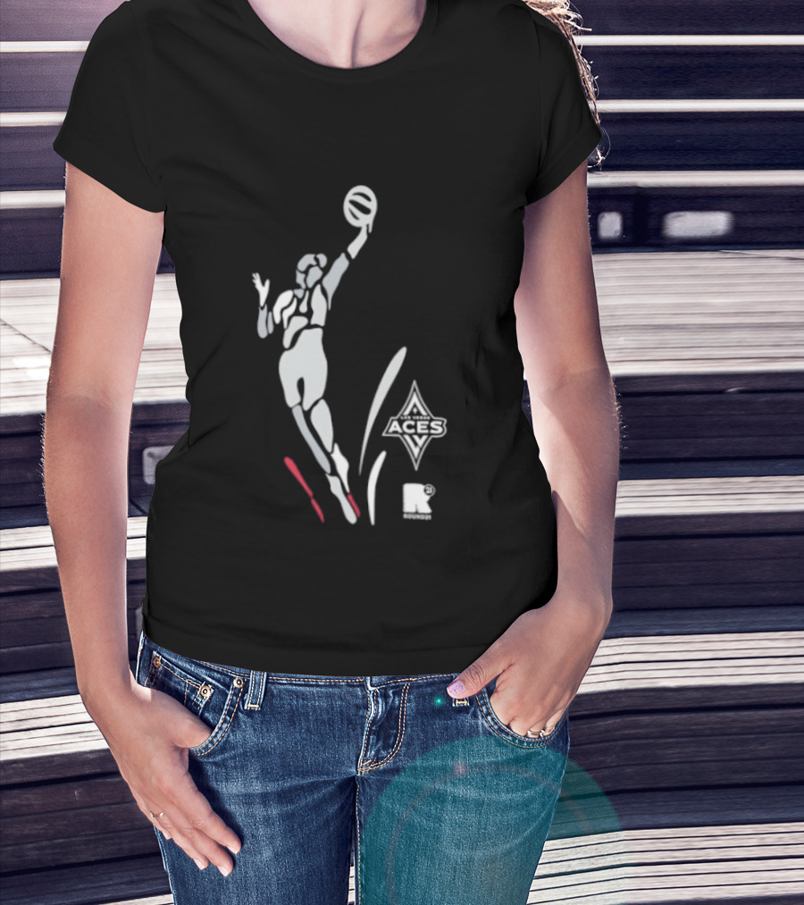 WNBA Las Vegas Aces Round21 Victory Dunk T-Shirt
