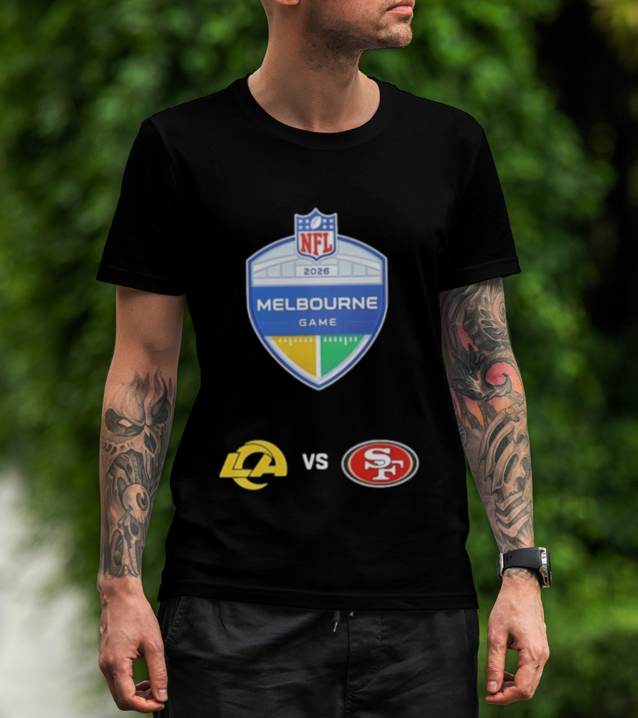 NFL 2026 Melbourne Game Los Angeles Rams Vs San Francisco 49ers Matchup T-Shirt