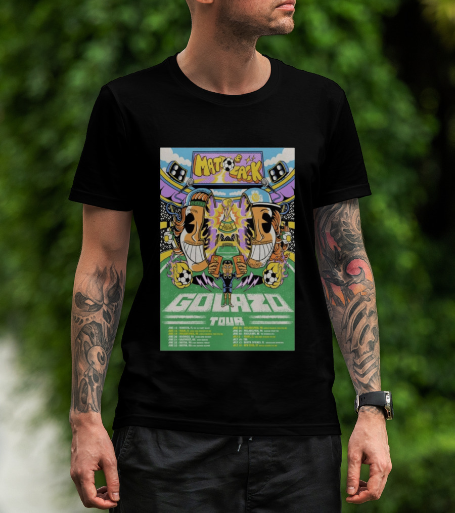 Matt And Zack Golazo Tour 26 June July Soccer Event Featuring Iconic World Cup Trophy And Speaker T-Shirt