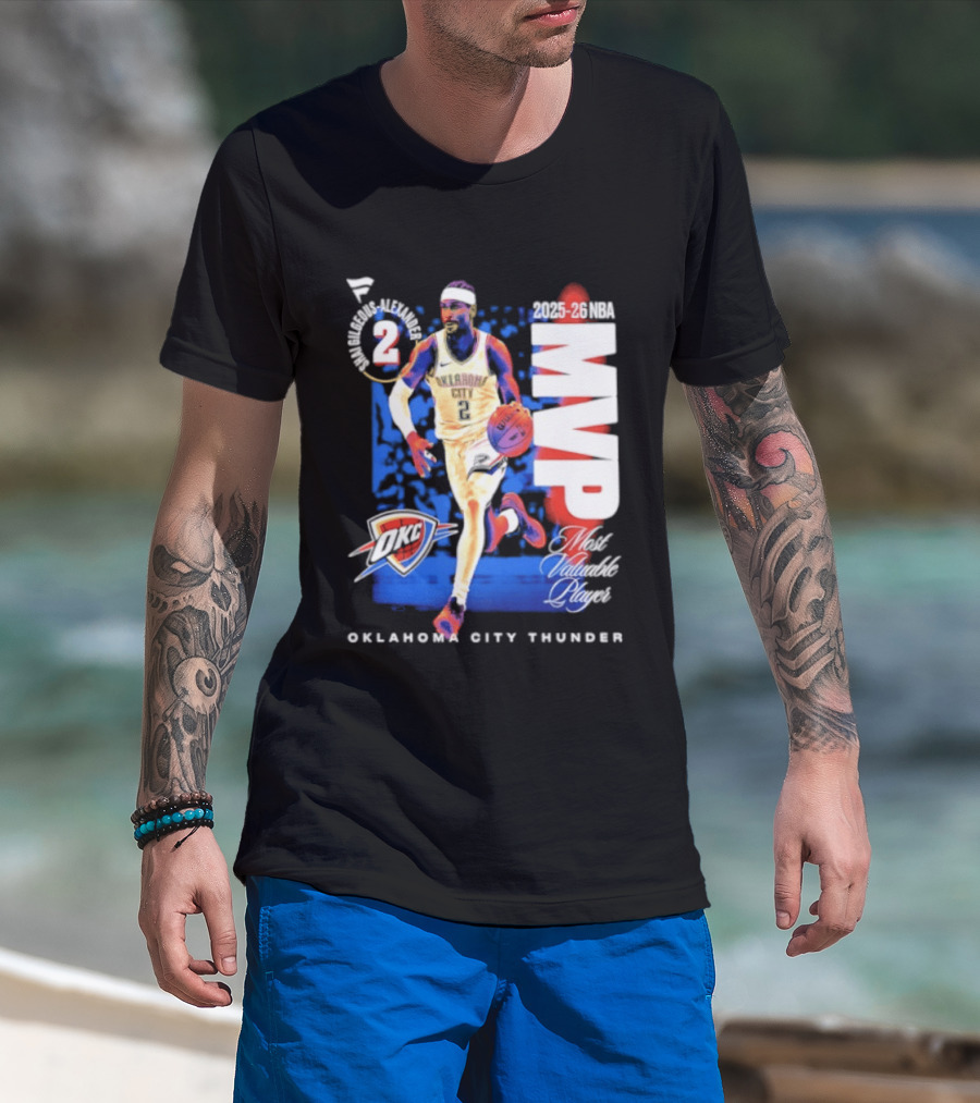 Oklahoma City Thunder Shai Gilgeous Alexander 2025 26 NBA MVP 2 Basketball Legend T-Shirt