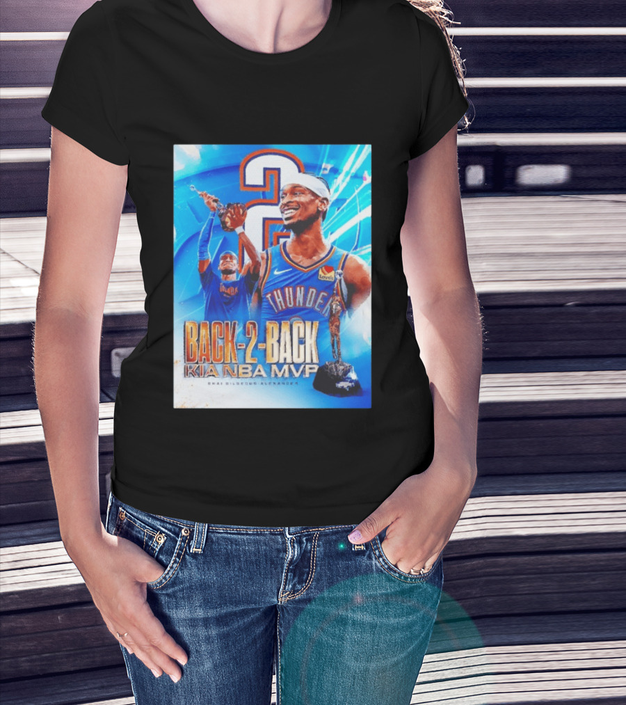 Shai Gilgeous Alexander OKC Thunder Back 2 Back Kia NBA MVP T-Shirt