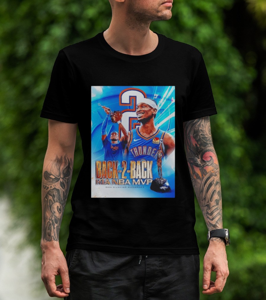 Shai Gilgeous Alexander OKC Thunder Back 2 Back Kia NBA MVP T-Shirt
