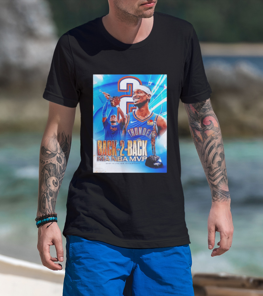 Shai Gilgeous Alexander OKC Thunder Back 2 Back Kia NBA MVP T-Shirt