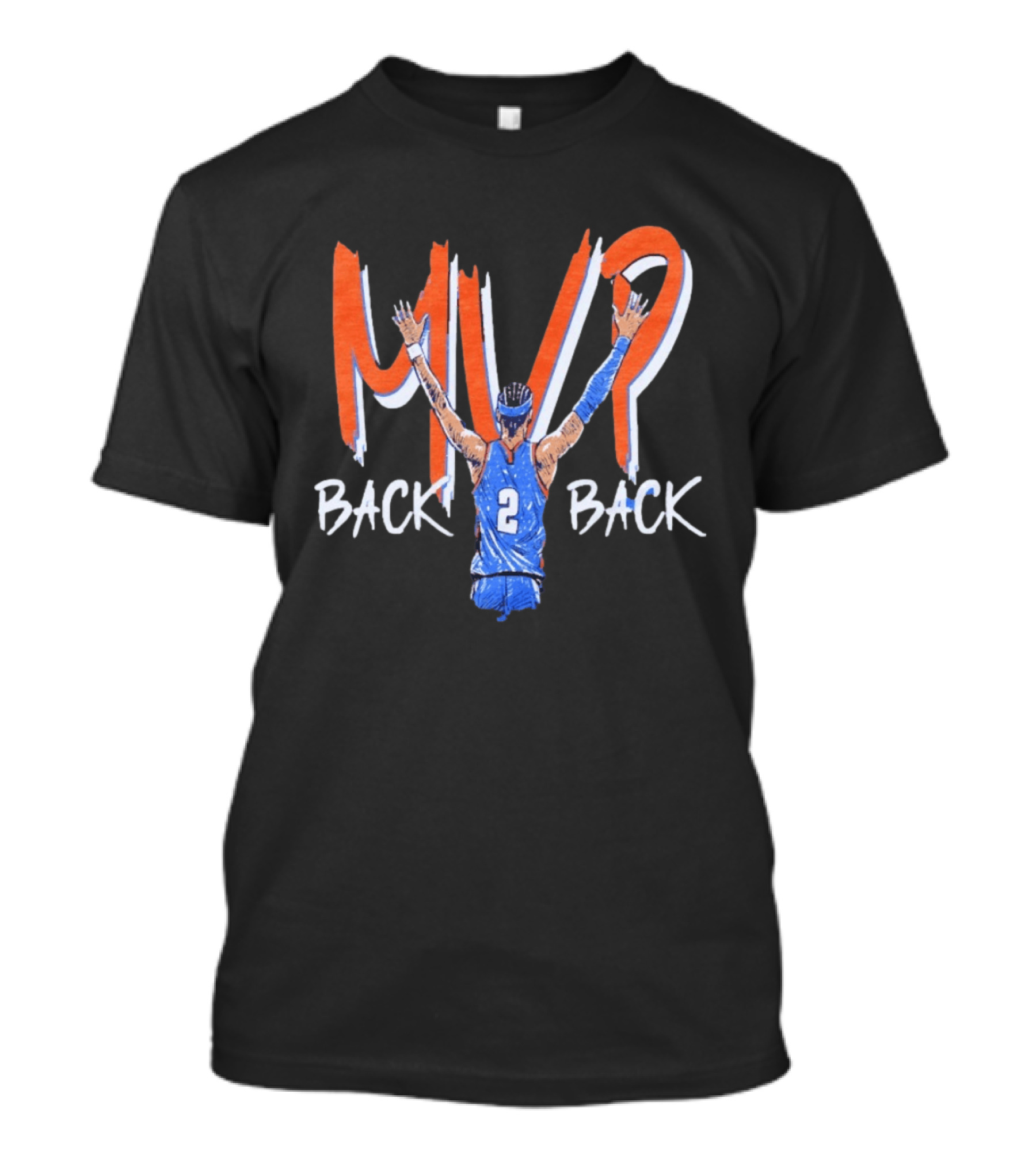 Shai Gilgeous Alexander MVP Back 2 Back OKC Thunder Basketball T-Shirt
