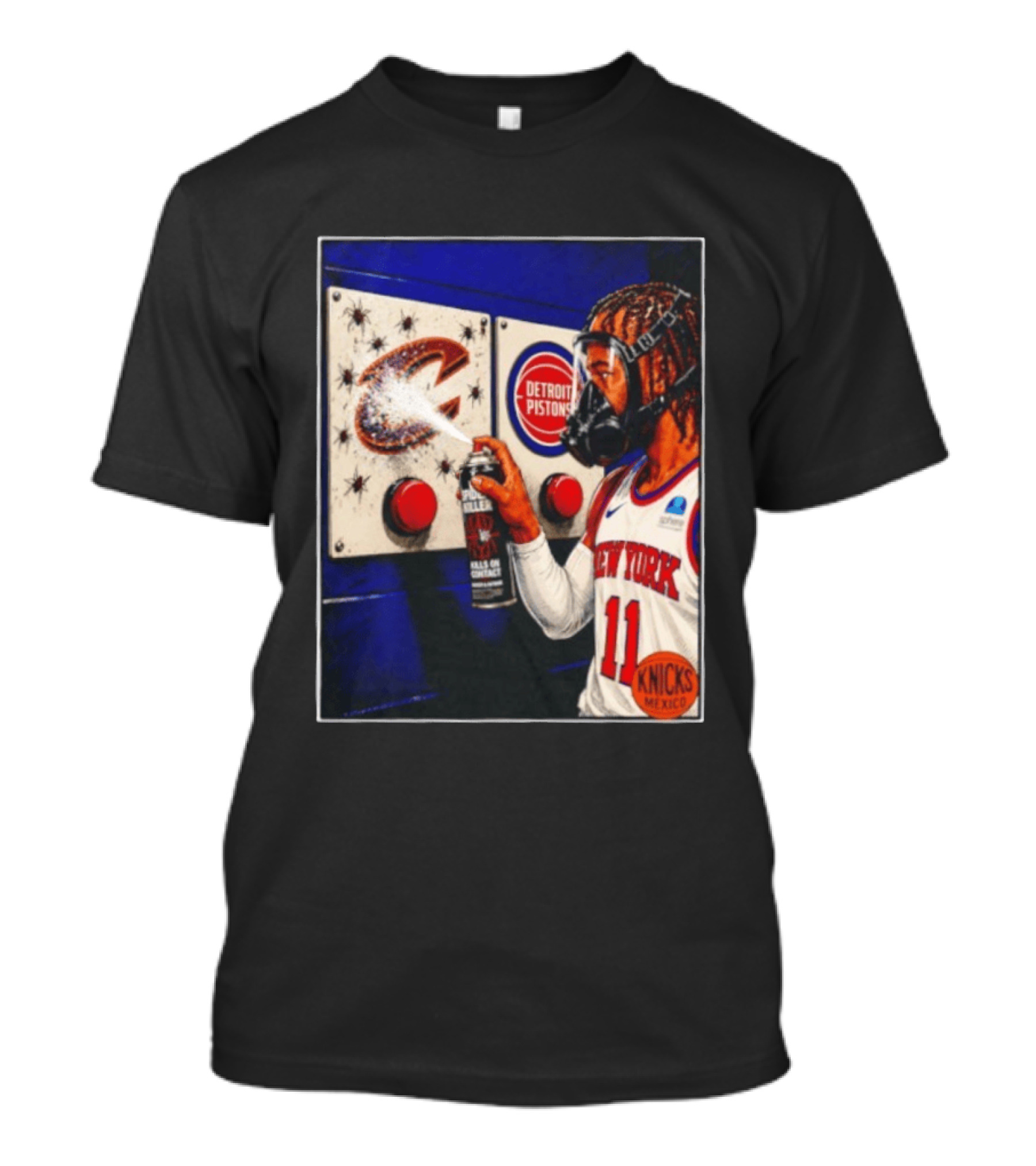 Spider Killer Jalen Brunson 11 New York Knicks Cavaliers Pistons Spray Knicks Mexico T-Shirt