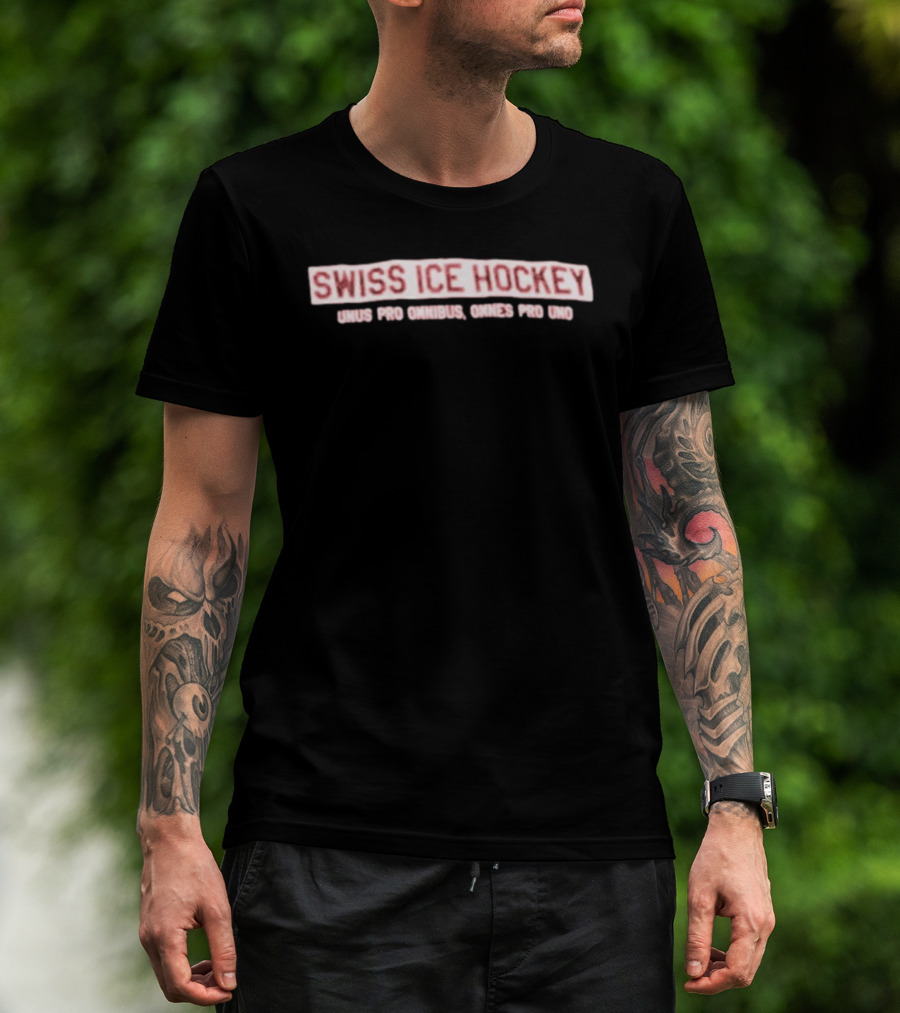 Swiss Ice Hockey Unus Pro Omnibus Omnes Pro Uno Unity Motto T-Shirt